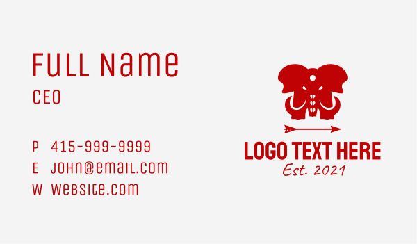 Red Elephant Arrow  Business Card Design Image Preview