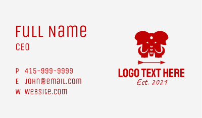 Red Elephant Arrow  Business Card Image Preview