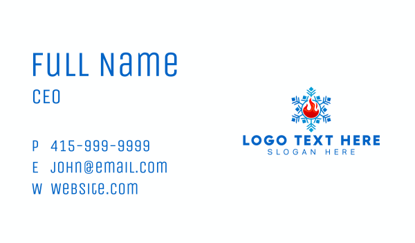 Hvac Snowflake Fire Business Card Design Image Preview