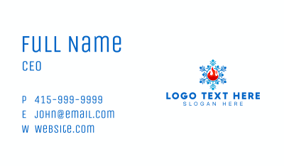 Hvac Snowflake Fire Business Card Image Preview