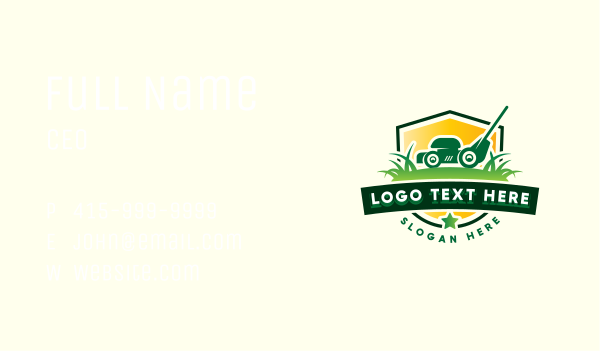 Landscaping Lawn Mower Business Card Design Image Preview