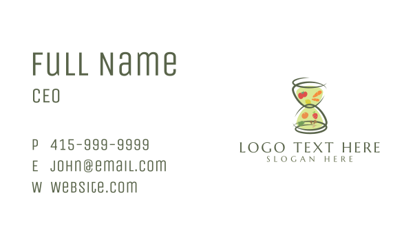 Fresh Hourglass Grocery Business Card Design Image Preview
