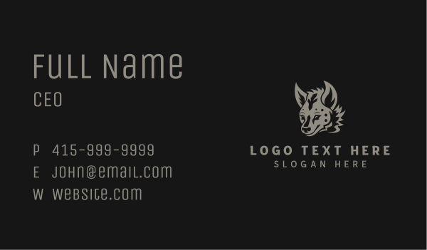 Wild Hyena Animal Business Card Design Image Preview