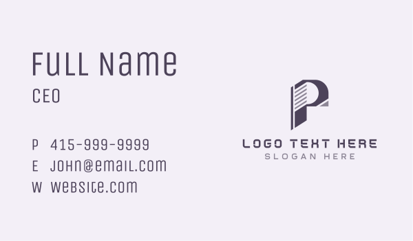Cyber Technology Letter P Business Card Design Image Preview