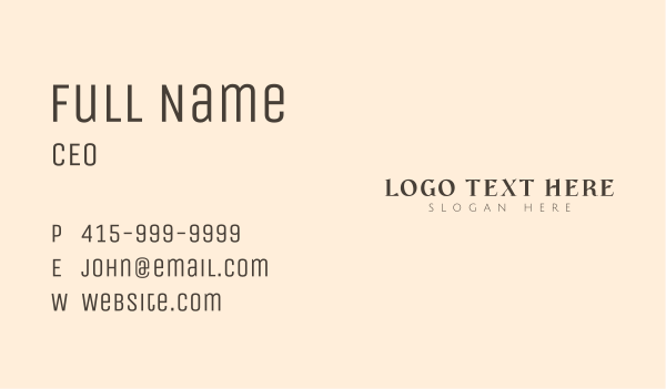 Elegant Luxury Wordmark Business Card Design Image Preview