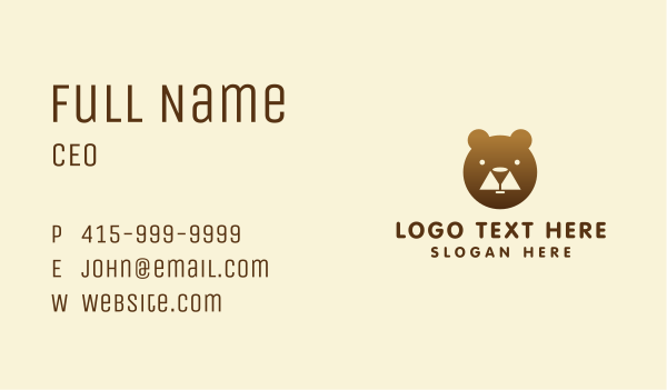 Brown Bear Bar Business Card Design Image Preview