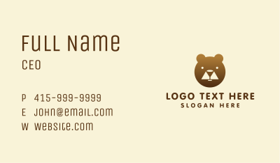 Brown Bear Bar Business Card Image Preview