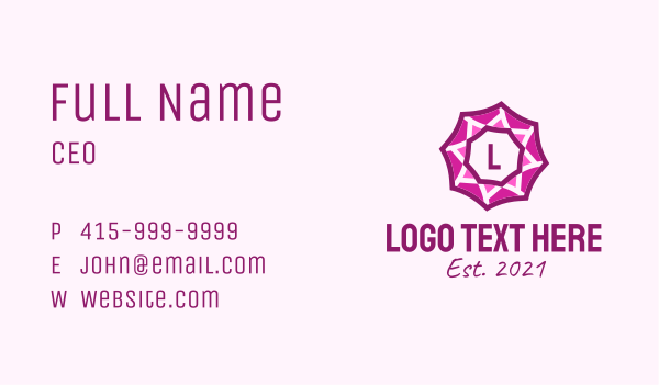 Geometric Flower Letter  Business Card Design Image Preview