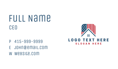 American Flag House Business Card Image Preview