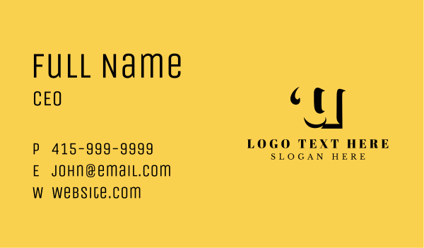 Stylish Brand Letter U Business Card Design Image Preview