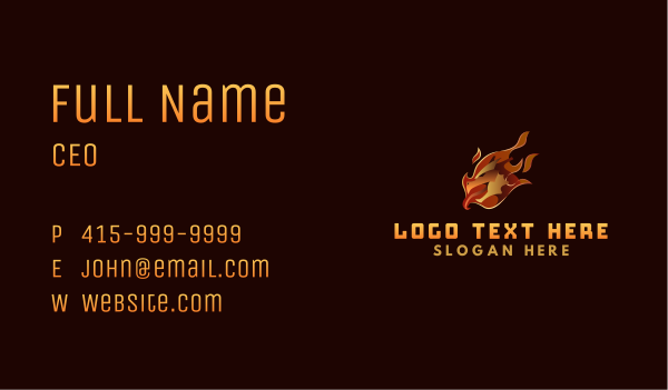 Fire Dragon Reptile Business Card Design Image Preview