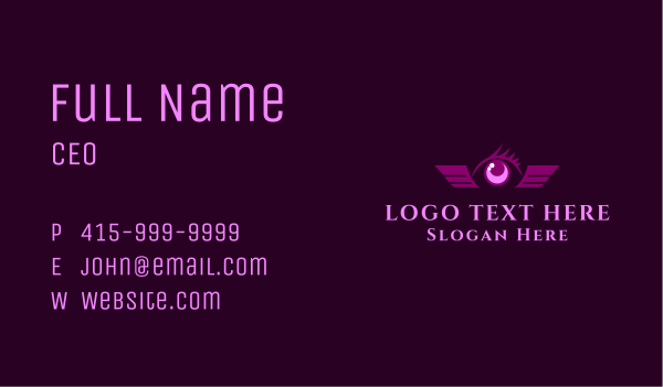 Violet Eye Wing Business Card Design Image Preview