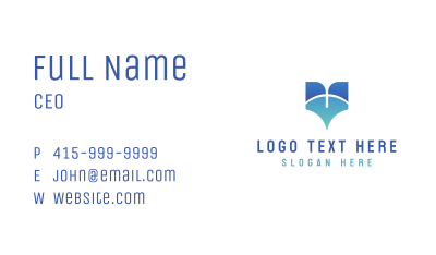 Modern Blue Letter V Business Card Image Preview