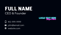 Neon Decoration Wordmark Business Card Design