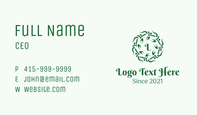 Green Plant Lettermark Business Card Image Preview