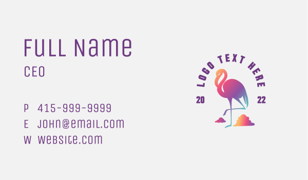 Startup Flamingo Animal Business Card Design Image Preview