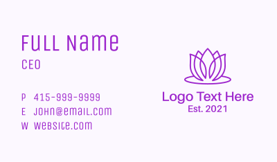 Beauty Spa Lotus Business Card