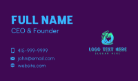 Neon Graffiti Art Number 0 Business Card Preview