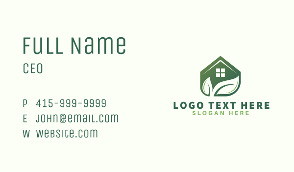 Natural House Leaves Business Card Design Image Preview