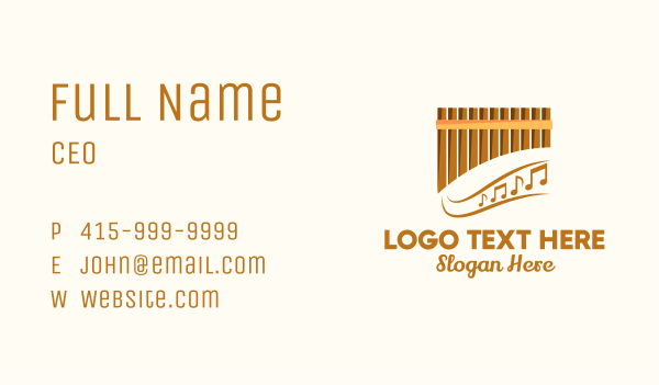 Bamboo Pan Flute Business Card Design Image Preview