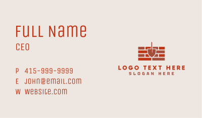 Shovel Brick Renovation Business Card Image Preview