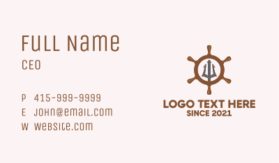 Trident Ship Wheel  Business Card Image Preview