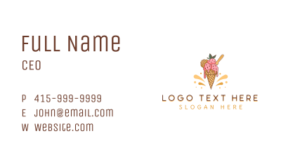 Strawberry Ice Cream  Business Card Image Preview