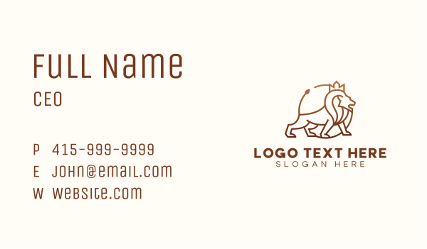 Regal Lion Crown Business Card Design Image Preview