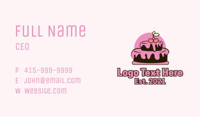 Cherry Layer Cake Business Card Image Preview