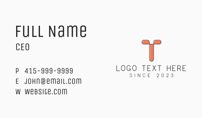 Retro Letter T Business Card Image Preview