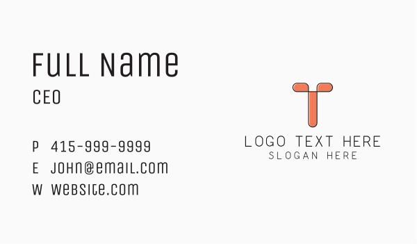 Retro Letter T Business Card Design Image Preview