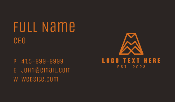 Orange Company Letter A  Business Card Design Image Preview