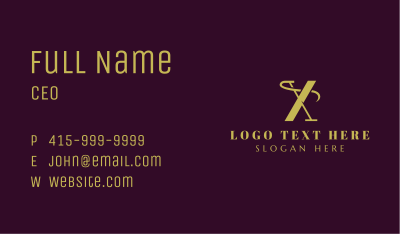 Gold Fashion Tailoring Business Card Image Preview