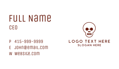 Circle Shape Skull Business Card Image Preview