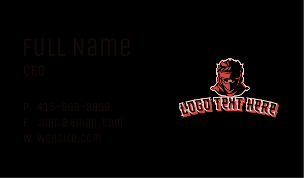 Red Ninja Shadow  Business Card Design Image Preview