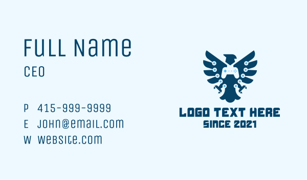 Eagle Game Controller Business Card Design Image Preview