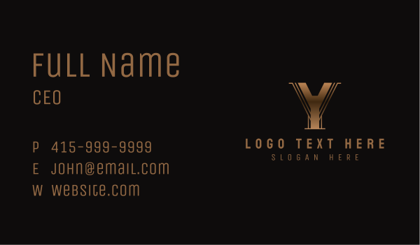 Gradient Classic Letter Y Business Card Design Image Preview