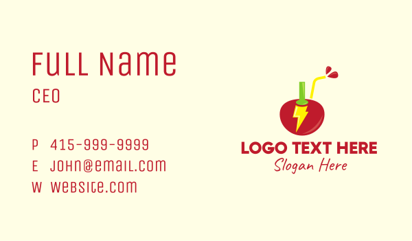 Red Cherry Energy Drink Business Card Design Image Preview
