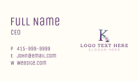 Elegant Flower Letter K Business Card Image Preview
