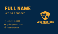 Orange Hexagon Shield  Business Card Design