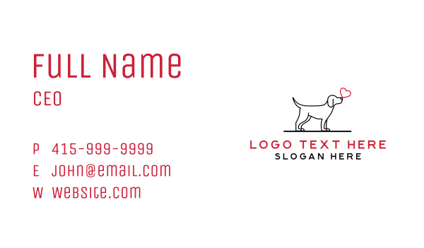 Simple Dog Love Business Card Design Image Preview
