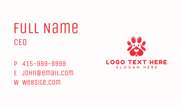 Dog Grooming Paw Business Card Design Image Preview