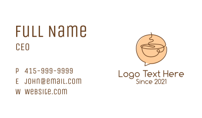 Monoline Coffee Chat  Business Card