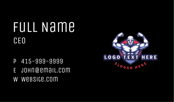 Bodybuilder Muscle Man Business Card Design Image Preview