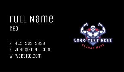 Bodybuilder Muscle Man Business Card Image Preview