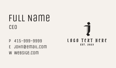 Gothic Black Letter I Business Card Image Preview