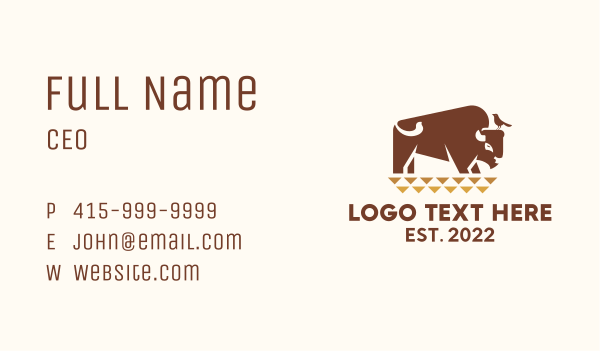 Bison Ranch Wildlife  Business Card Design Image Preview