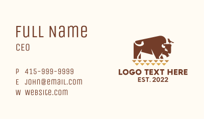 Bison Ranch Wildlife  Business Card