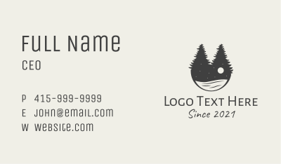 Evening Pine Trees Lake Business Card Image Preview