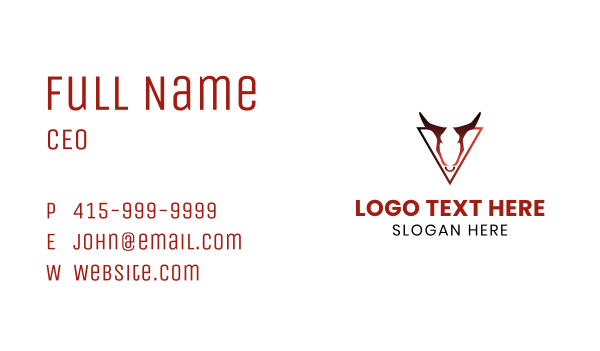 Bull Horn Triangle Emblem Business Card Design Image Preview